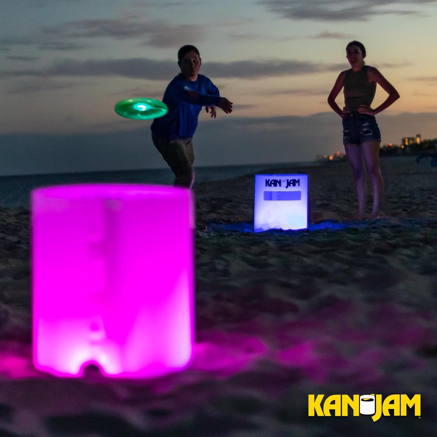 image:imageKan Jam Disc Toss Game American Made Outdoor Game for The Backyard Beach Park Tailgates Original Illuminate Pro Travel Edition and Carry Bag OnlyIlluminate LED