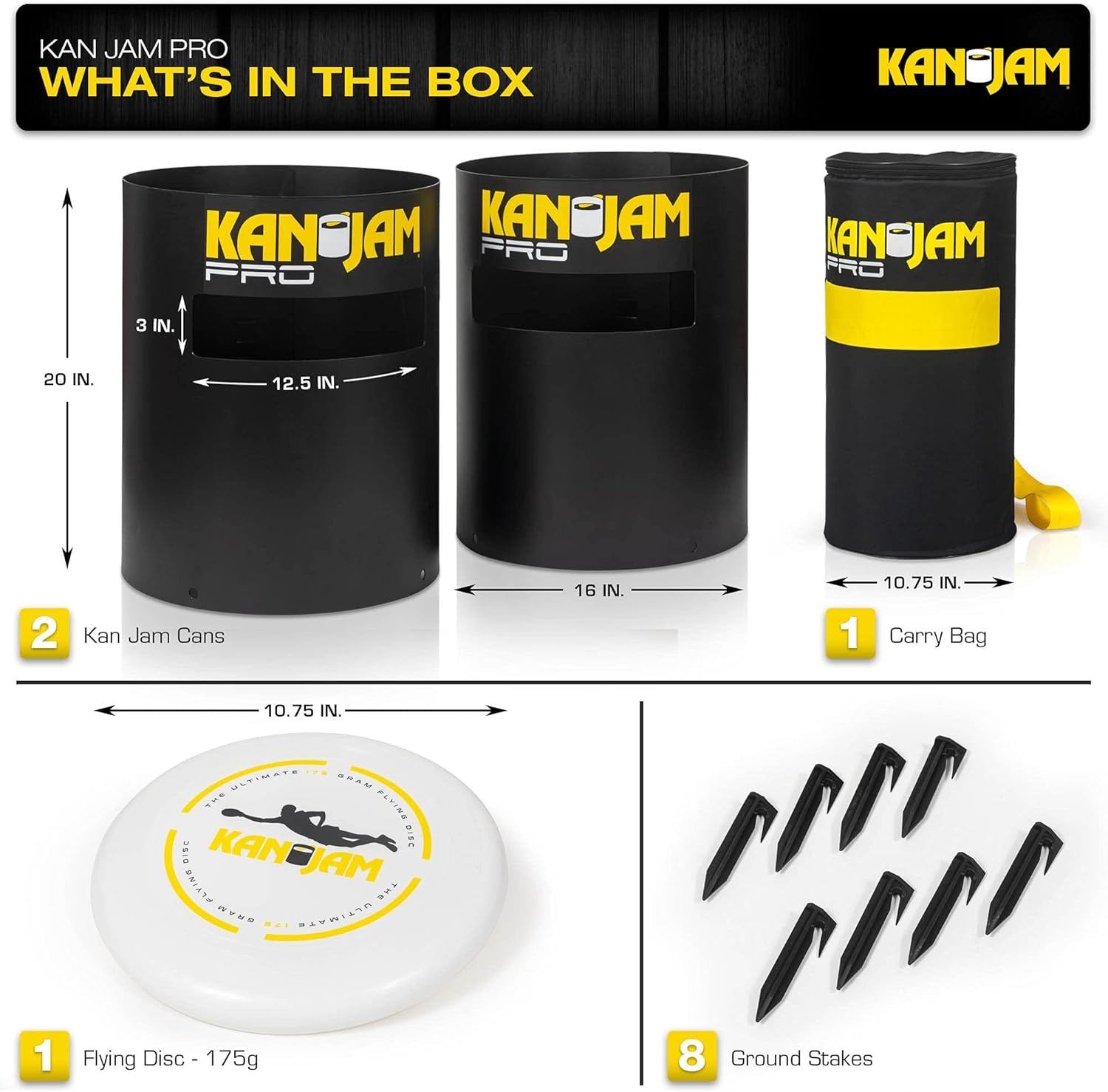 image:imageKan Jam Disc Toss Game American Made Outdoor Game for The Backyard Beach Park Tailgates Original Illuminate Pro Travel Edition and Carry Bag OnlyPRO
