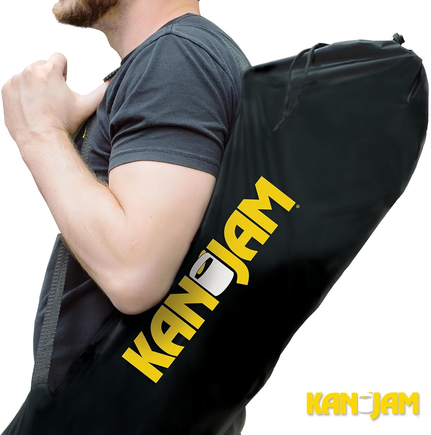image:imageKan Jam Foldable Travel Disc Toss Game Black amp Yellow Standard Nylon Portable AllWeather Beach Games Builtin Scoring for Tailgate Essentials Easy Setup for Yard FunClassic