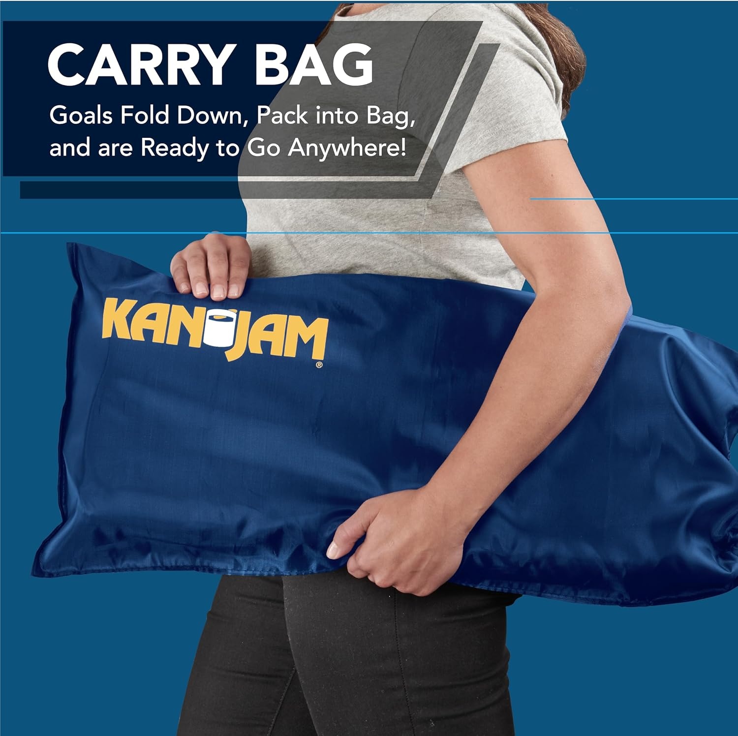 image:imageKan Jam Pack N Go Foldable Travel Disc Toss Game Portable AllWeather Beach Games Builtin Scoring amp Easy Setup Tailgate Essentials amp Yard FunSunrise