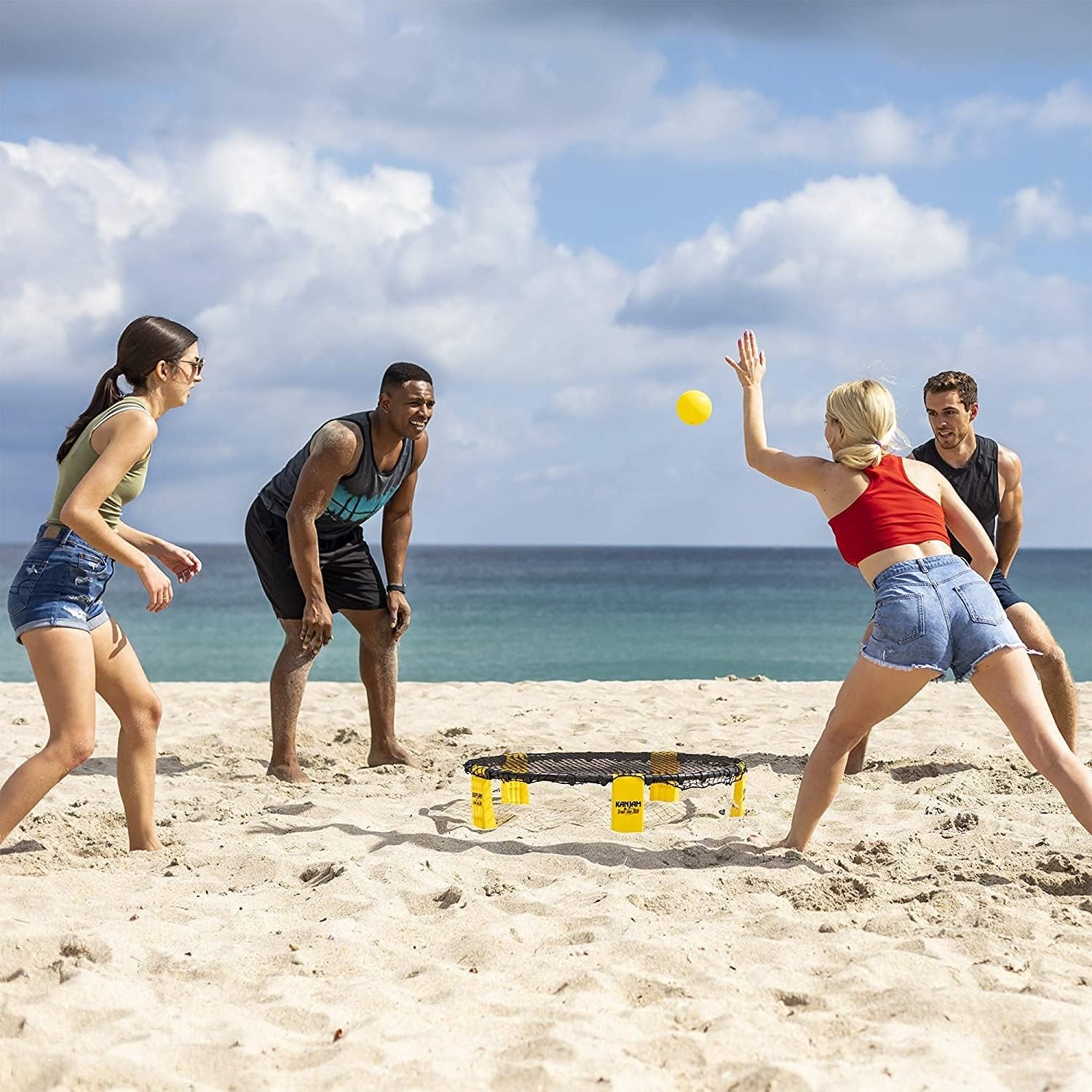 image:imageKan Jam Strike Jam 360 Roundnet Outdoor Ball Spike Game Set Fun Backyard Game or Portable Beach GameKan Jam Strike Jam Combo Pack