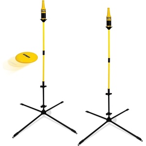 Kan Jam Disc Toss Game – Black/Yellow, Plastic – Snap-Together Setup for Outdoor Games – Steel Poles & Wide Bases for Yard Fun – Portable Carry Bag for Beach Activity & Family Outdoor Fun