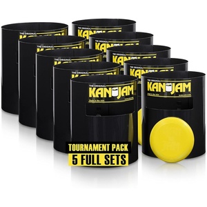 Kan Jam Disc Toss Game Tournament Pack – Pack of 5 Sets – Team Competition Lawn Games – Official 168G Frisbees for Adults & Goals – Group Play Outdoor & Yard Games