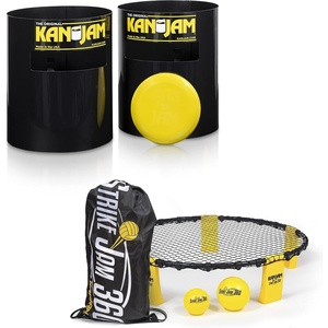 Kan Jam Strike Jam 360 Roundnet Outdoor Ball Spike Game Set; Fun Backyard Game or Portable Beach Game(Kan Jam & Strike Jam Combo Pack)