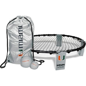 Kan Jam Strike Jam 360 Roundnet Outdoor Games Set; Official NCAA Licensed(Miami Hurricanes)